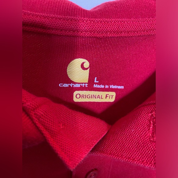 Red Carhartt Original Fit Polo Shirt - Picture 2 of 4
